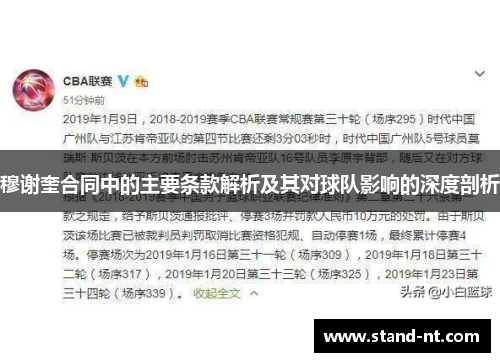 穆谢奎合同中的主要条款解析及其对球队影响的深度剖析